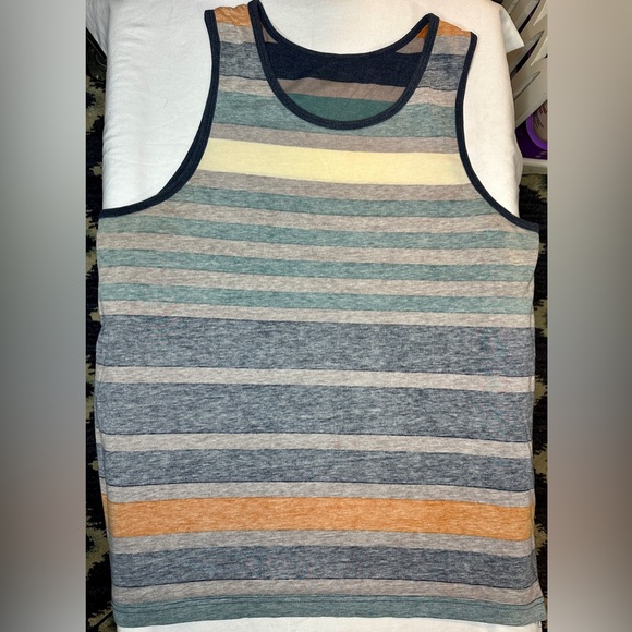 Levi’s Men’s Large Sleeveless Summer Muscle Shirt Tank Top Orange Gray Blue - Picture 3 of 4